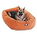 52 inch Orange Villa Collection Micro Velvet Bagel Dog Bed By Majestic Pet Products