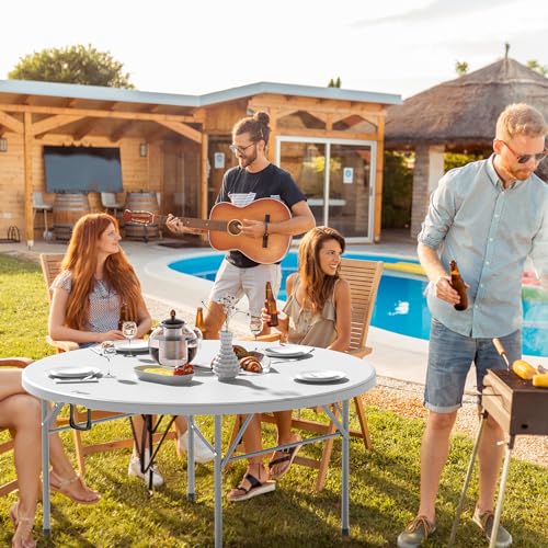 Table pliante ronde en plastique robuste et chaises de réception premium