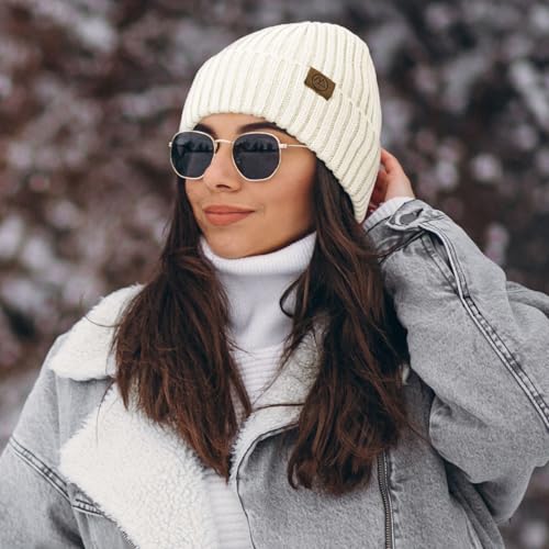 Durio Chapéus de inverno para mulheres e homens gorro forrado de cetim para mulheres gorro forrado d