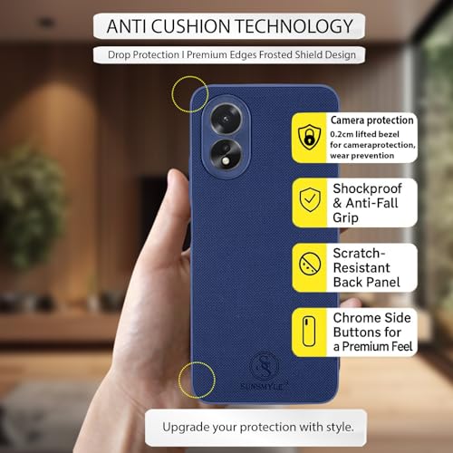Image of Bintage Polycarbonate Super Frosted Shield Pro Hard Case Full Camera Protectection (PC+TPU) Back Cover Compatible for Vivo V2247 / Vivo Y36 - Royal Blue