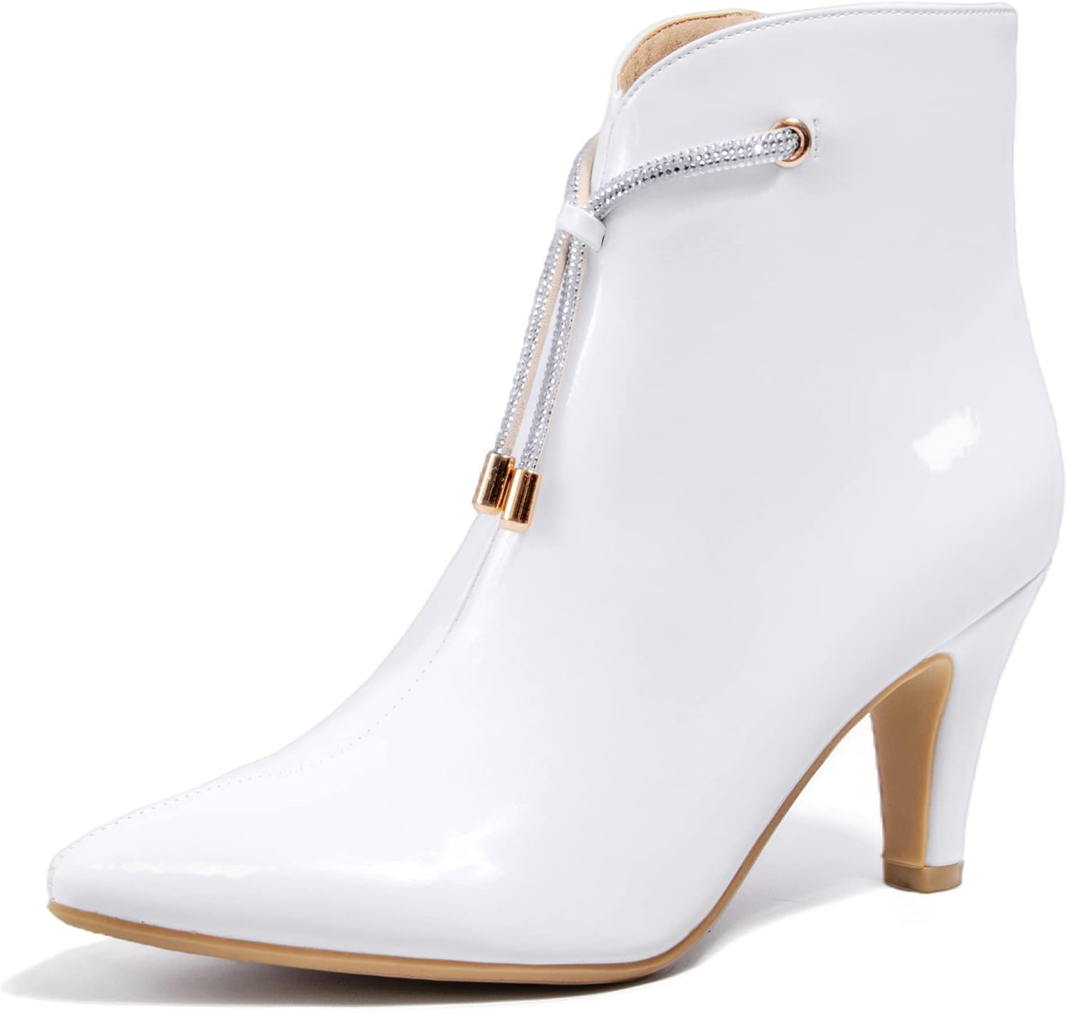 IDIFU Women's Pointed Toe High Heel Ankle Booties Dominican