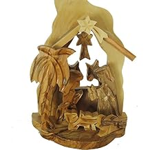 Zuluf Olivewood Olive Wood Nativity Scene Set from Jerusalem Holyland | Wooden Nativity Set for Christmas | with Holy Land Certificate NAT010