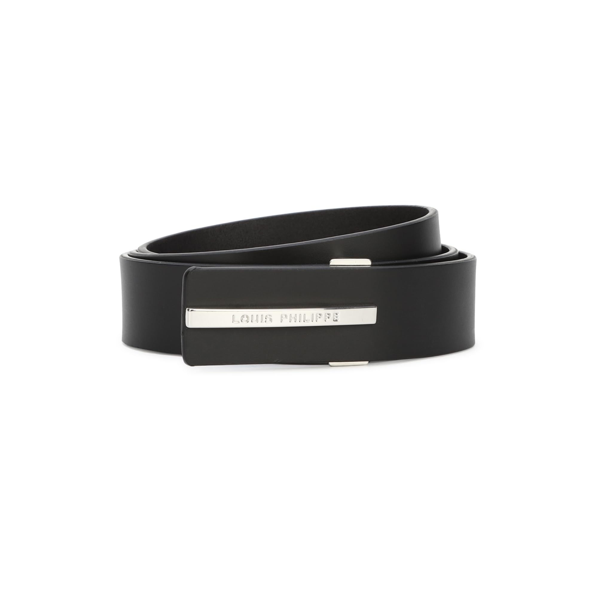 Men Solid Formal Italian Leather with Shiny Nickel Buckle Slim Belt