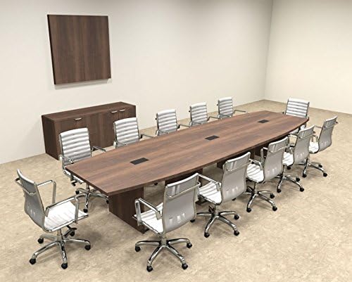 Modern Boat Shaped 14' Feet Conference Table, OF-CON-C69