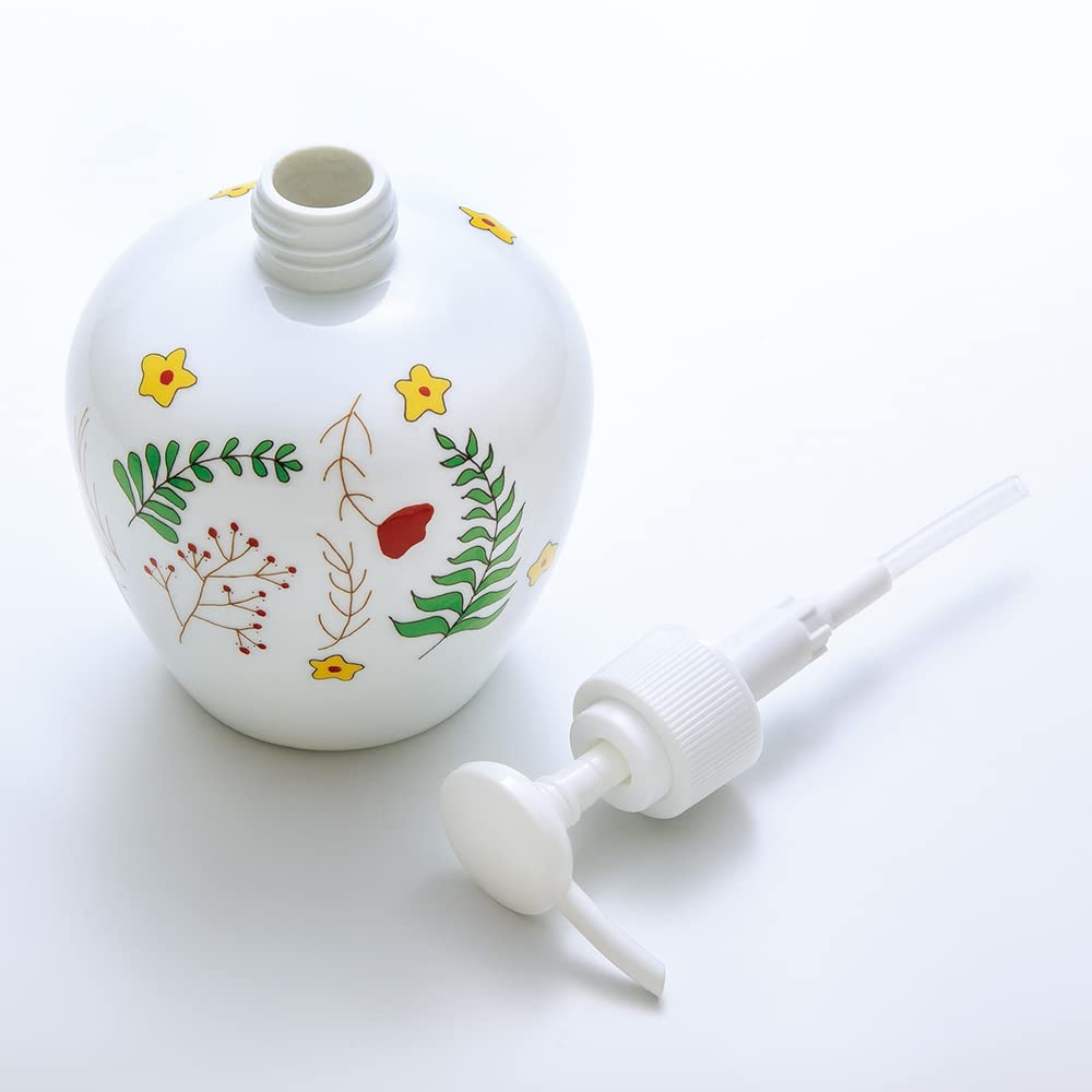 Amazon｜有田陶芸 ソープディスペンサー ボタニカル柄 幅9×高さ