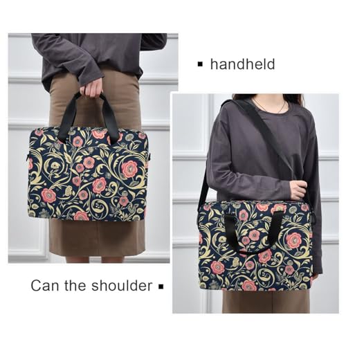 Funda para portátil 15.6" estilo floral azul oscuro miniatura 2