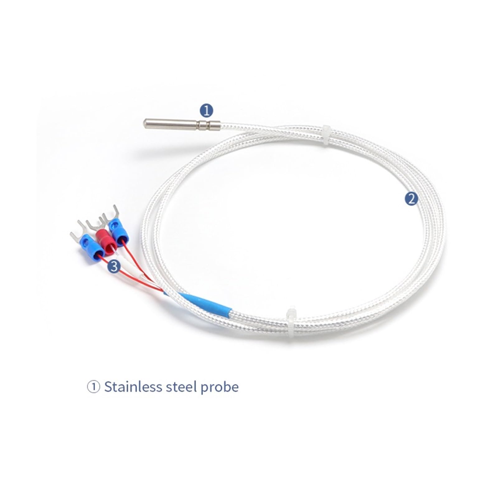 Sensor de temperatura PT100 de 4 mm x 30 mm, termopar de acero inoxidable, cable de 1/2/3/4/5 m(PT100 5M)