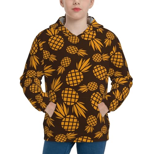 Colorful Pineapple Kid Hoodies Boys Sweatshirts Girls Pullover with Pocket