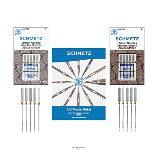 Aiguilles stretch SCHMETZ pour machine à coudre avec guide de poche ABC