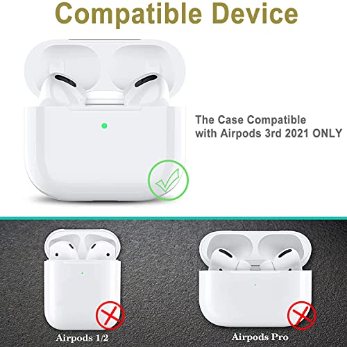 Airpods 3Rd Generation Case (Not Fit Pro) - Wonjury Tortoise Protective Hard Airpods 3 Case Cover Women Girls With Keychain For Apple Airpod Gen 3 (2021) Charging Case, Stitch/Turtle #TOP1