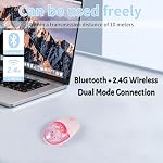 Souris sans fil Bluetooth, souris animale de porc cartoon flottante créative,RGB Mode triple rechargeable rétroéclairé (double Bluetooth + USB) USB Récepteur pour ordinateur portable/MacBook/iPad/PC-Pink