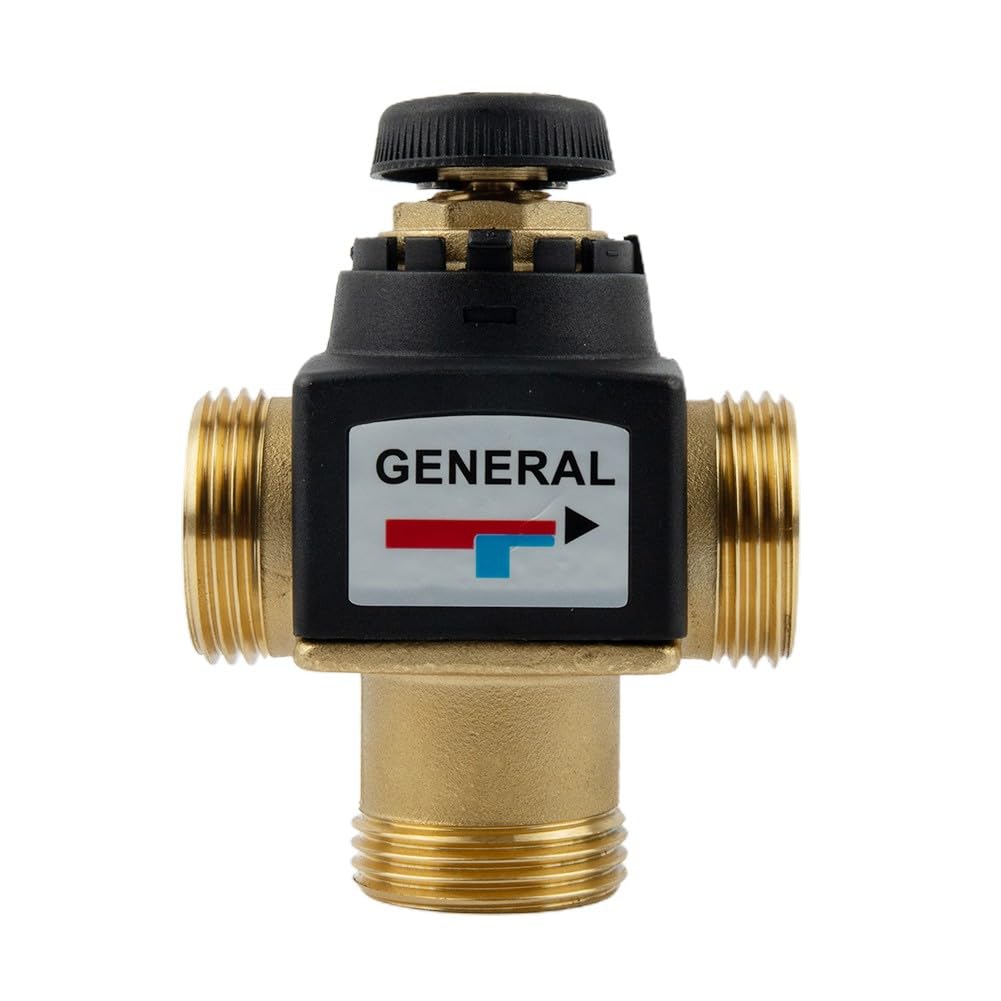 Valvola miscelatrice termostatica a 3 vie, 35-60 °C, DN20, DN25, in ottone, per riscaldamento a pavimento con protezione da scottature