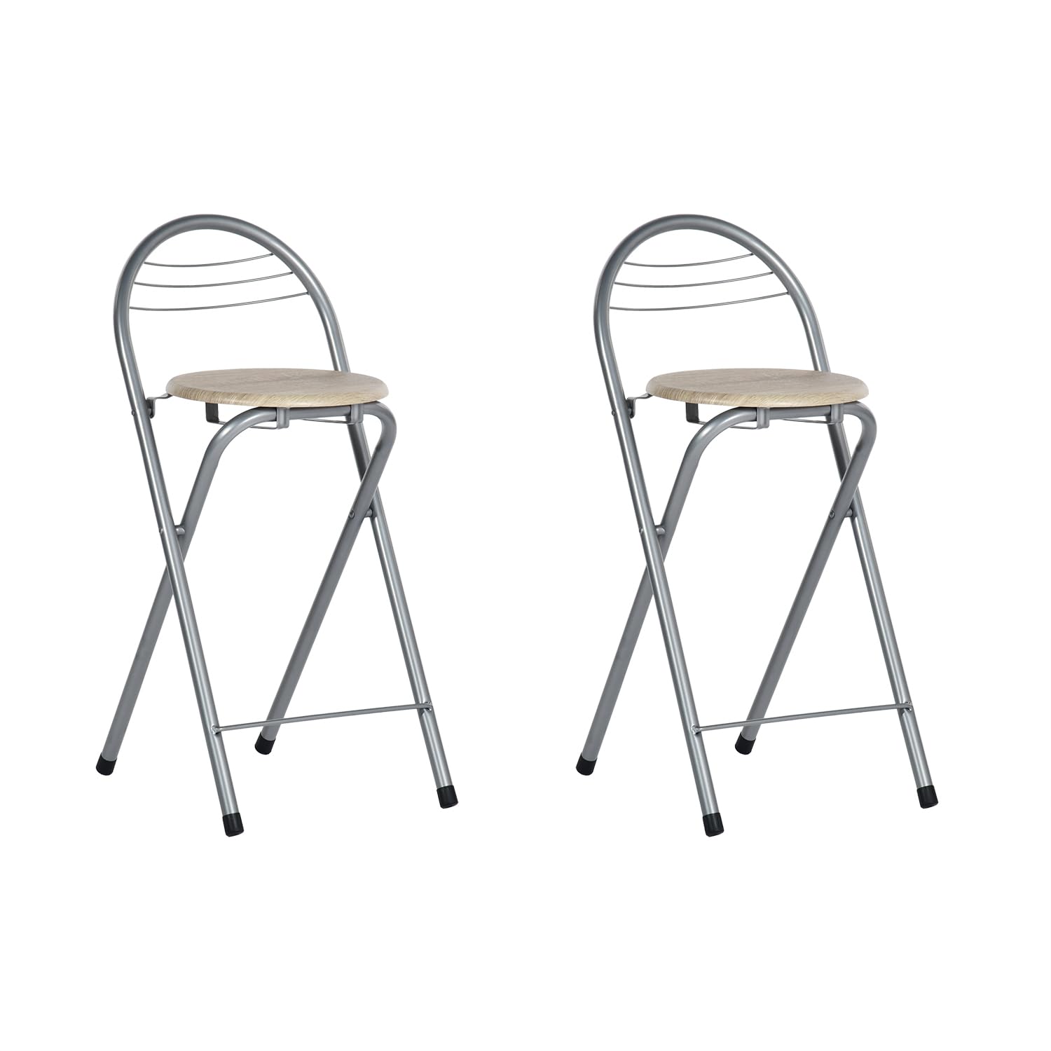 Chaise de bar pliable lot de 2 avec dossier ergonomique gain de place