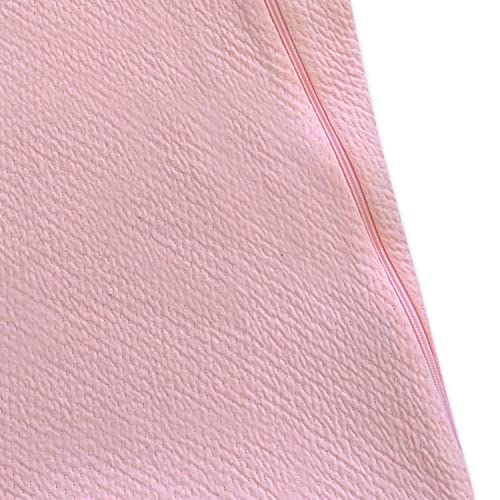 Image of HonestBaby Organic Cotton Matelasse Wearable Blanket, Pink, Large