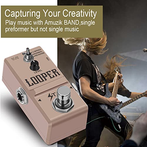 Image of Stax Mini Guitar Looper Pedal Loop Station Unlimited Overdubs 10 Minutes of Looping, 1 /2 time, and Reverse USB Port 3Mode Mini Size True Bypass
