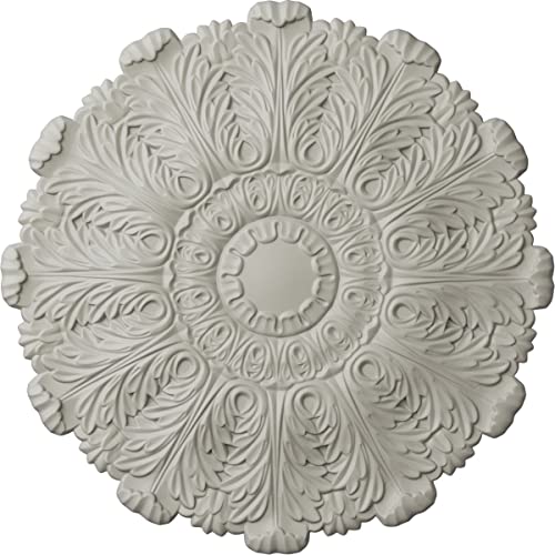 Image of Ekena Millwork CM31DUPCF - 31 inchOD x 1 1 /2 inchP Durham Ceiling Medallion (Fits Canopies up to 4 1 /4 inch) - Ceiling Medallion, Pot of Cream