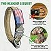 Tactical Dog Collar and Bungee Leash, Camo Military Dog Collar & Leash Set with USA American Flag Adjustable K9 Collar with Heavy Duty Metal Buckle & Handle,with Patches and Airtags Case (M, Camo)