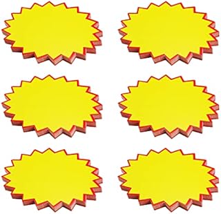 120 Pcs Retail Sale Price Signs, Yellow Star Burst Price Labels, Blank Star Retail Sales Label Tags Cards for Retail Store Supermarket (8*11cm)