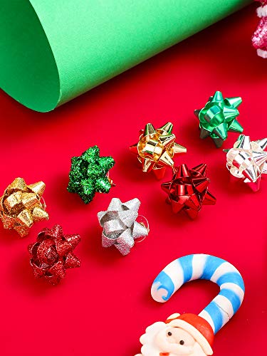 Hicarer 8 Pairs Christmas Bow Earrings Glitter Xmas Bow Stud Earrings Holiday Christmas Bow Multi Earring Set For Women #TOP3