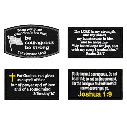 4 Pcs Bible Verses Religious Scripture Patch Embroidered Hook &