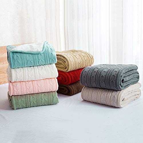 Plaid couverture en maille torsadée et toison premium - 6