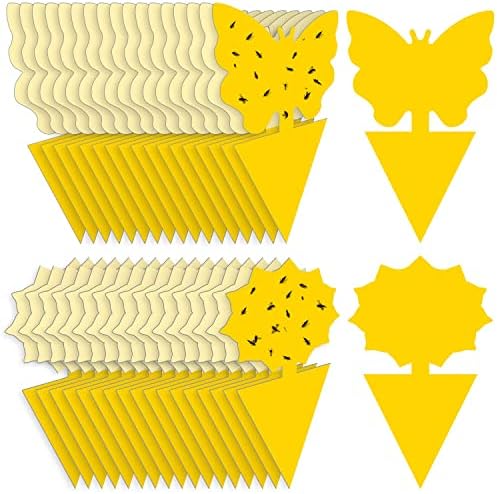 Fruit Fly Traps Fungus Gnat Traps Yellow Sticky Bug Traps 36 Pack No Harm and Odorless for Indoor Outdoor Use Protect The Plant - View 3