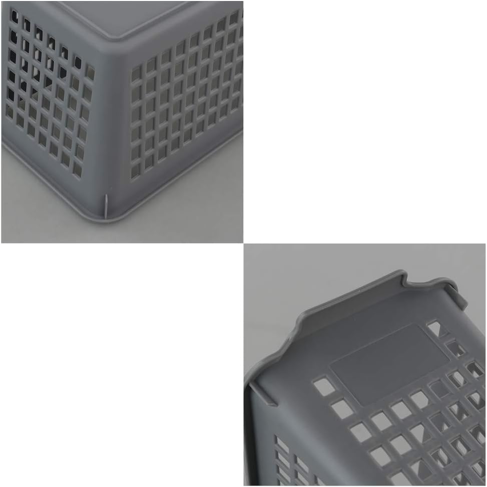 Bblina 3-Pack Small Grey Plastic Baskets for Kitchen Cupboard Storage, Dark Grey - Image 3