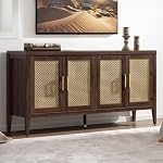 SICOTAS 59'' TV Se tenir debout pour 55 65 1 cm TV, Moderne TV Console pour salon 4 Armoires de rangement, Tall Television Stands Wood Media Console TV Cabinet pour chambre, Walnut