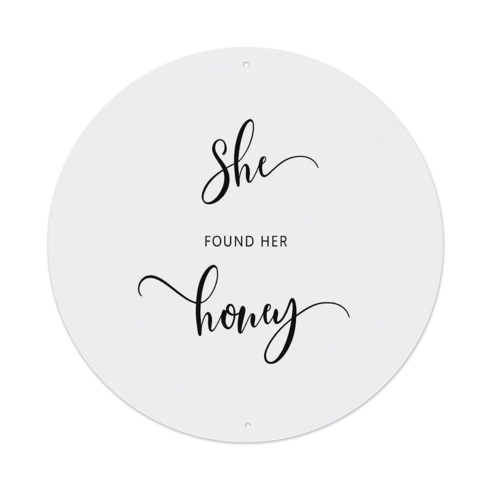 Jdyansheng Vintage She Found Her Honey Print Tin Sign Metal Poster Metal Signs For Home Man Cave Bar Cafe Kitchen Laundry Room Wall Decorations 8X8 Inches