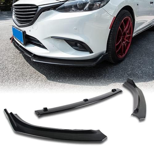 3 Pieces Front Bumper Lip Spoiler Splitter Side Body Kit Trim Protection Compatible with 2014-2018 Mazda 6, 2015 2016 2017 (Painted Carbon Style)
