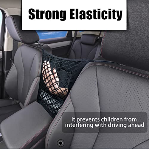 Image of Vrasly 3-Layer Car Mesh Organizer, Car Net Pocket, Car Organizer Storage Between Front Seats, Multifunctional Car Seat Organizer, Barrier of Backseat Pet Kids, Driver Storage Netting Pouch