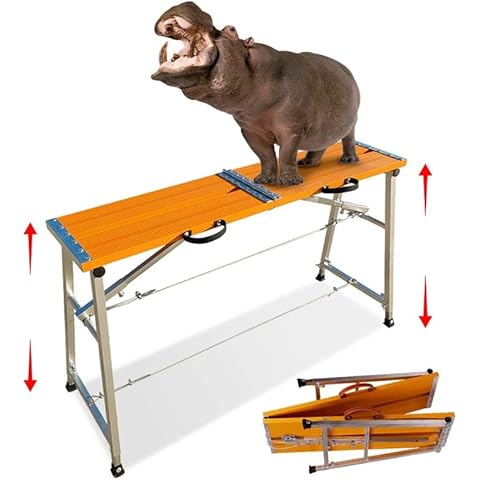 Scaffolding Platform Work Platform, Portable Scaffolding Platform, Aluminum Alloy Panel, Adjustable Height Steel Work Platform with 1000 LBS Capacity 70'' Folding Step Ladder Drywall Painting Stool. Cover