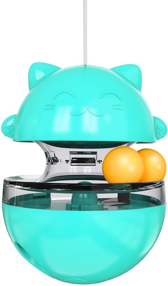 TIBERIANS - Juguete Interactivo para Gatos: Estimula a tu Mascota con Juguetes Gatos Interactivos y Accesorios para Diversión y Ejercicios de tu Gato - Dispensador de Comida - Cat Toys (Azul)