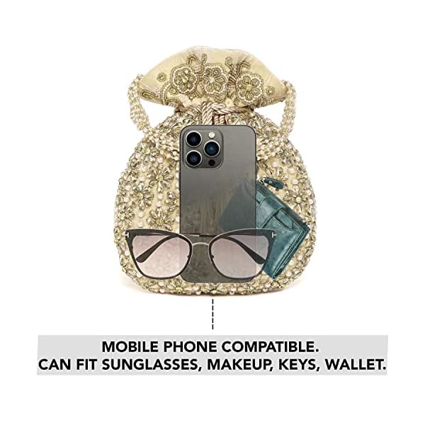 Peora Potli Women's Purse Bridal Bag For Casual Evening Bag - Image 3