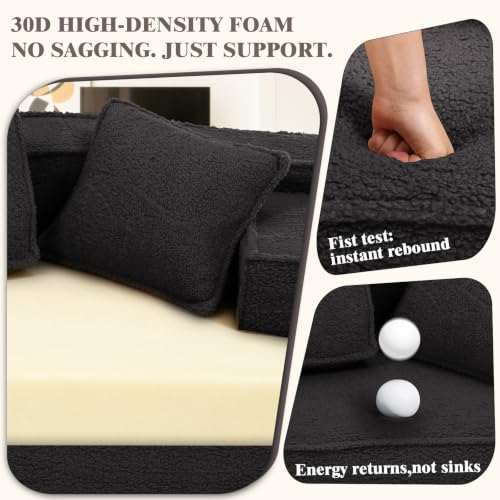 Sofá modular para salón pequeño COMHOMA convertible en cama de piel 7