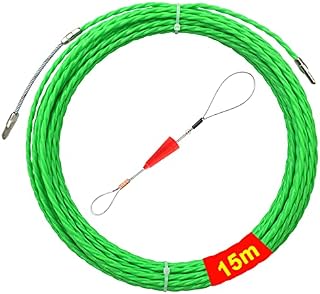 Akuoly Fish Tape 15m Polyester Cable Pulling Wires for Cable Laying, Diameter 4.5 mm