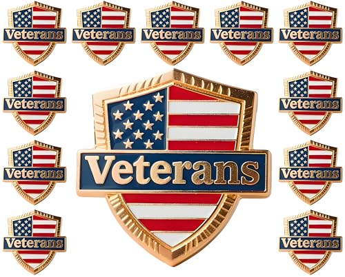 12/25/50/100 pieces United States Veterans pin USA Enamel Veterans Day Memorial Patriotism Lapel Pin US American patriotic U.S. military Soldier Veteran brooch pins Souvenir Gift badge bulk (12)