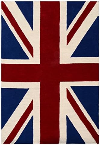 Hand Made Union Jack Wool Rug (5'x8' Feet)