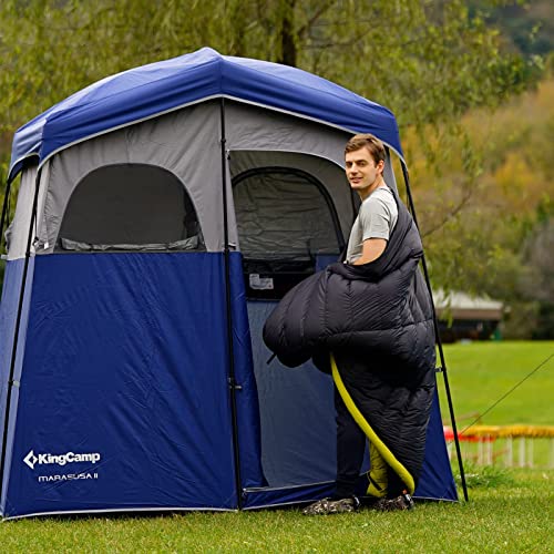 Kingcamp 2 Room Oversize Space Privacy Shower Tent With 5 Gallon Camping Shower Bag For Outdoor Camping Traveling Premium Camp Spa Warm Shower & Clean #TOP6
