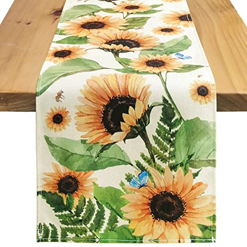 Sunflower Table Runner 72 Inches Floral Table Runner For Wedding Country Decor Farmhouse Decor Kitchen Table Linen #TOP20