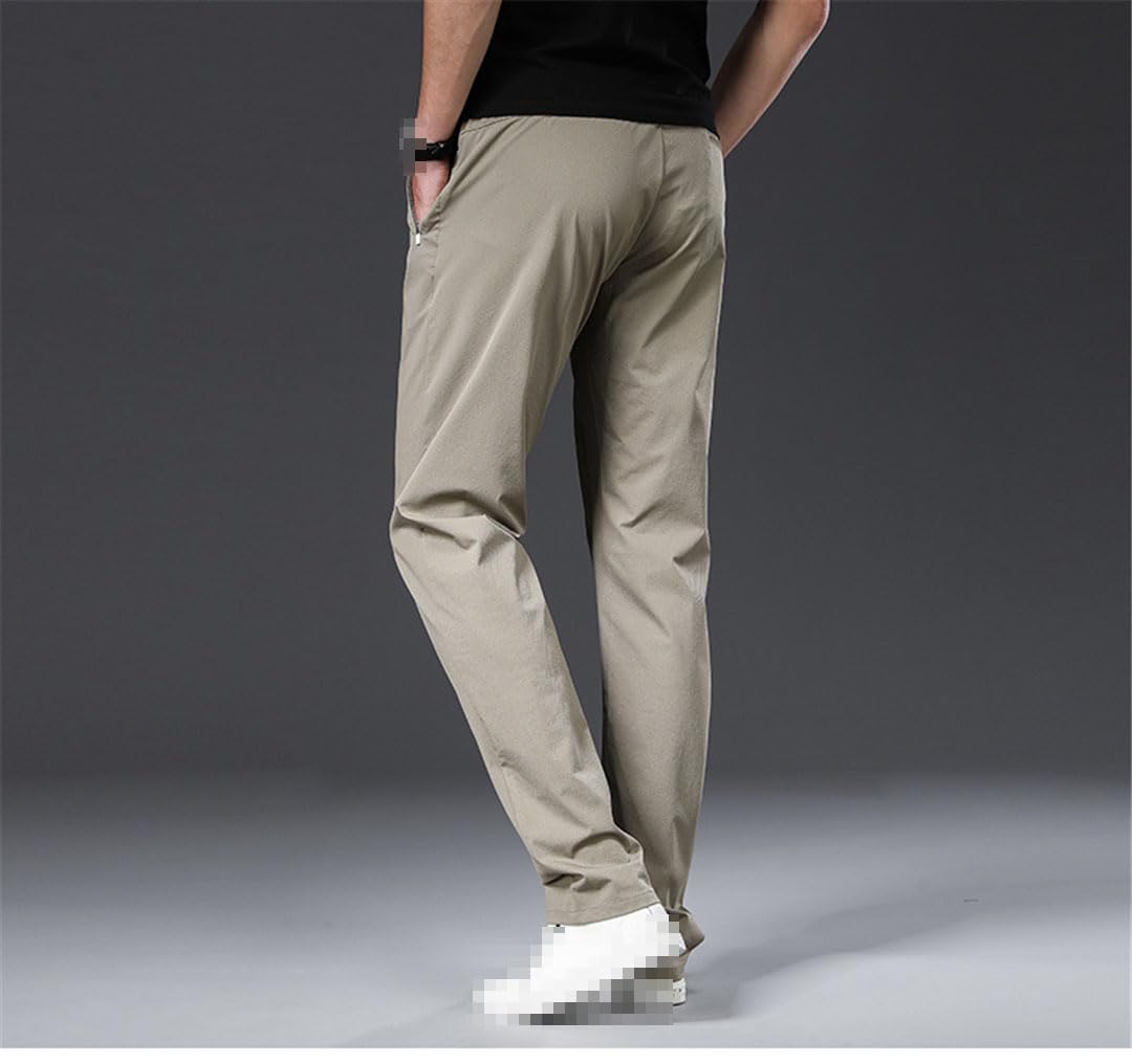 Pantalones Casuales De Hombre Pantalones Casuales Delgados De Verano Pantalones Sueltos con Cordón Recto Medio
