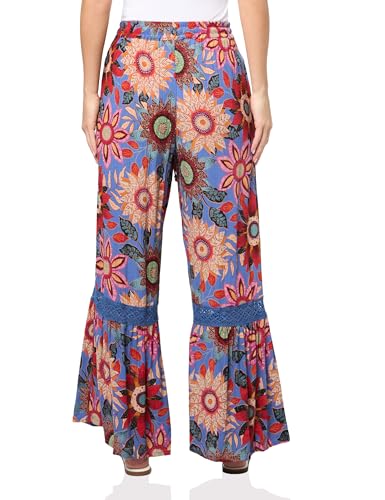 Angie Women's Crochet Trim Flare Leg Pant with Tie Waist2