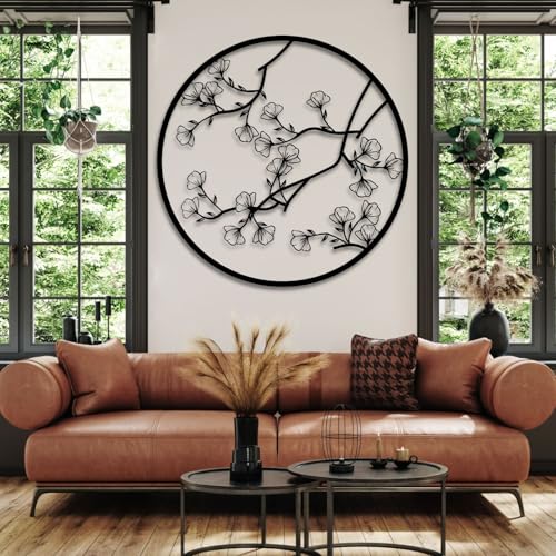 Décoration murale métal pour habiller un mur vide fleur blanche - 5