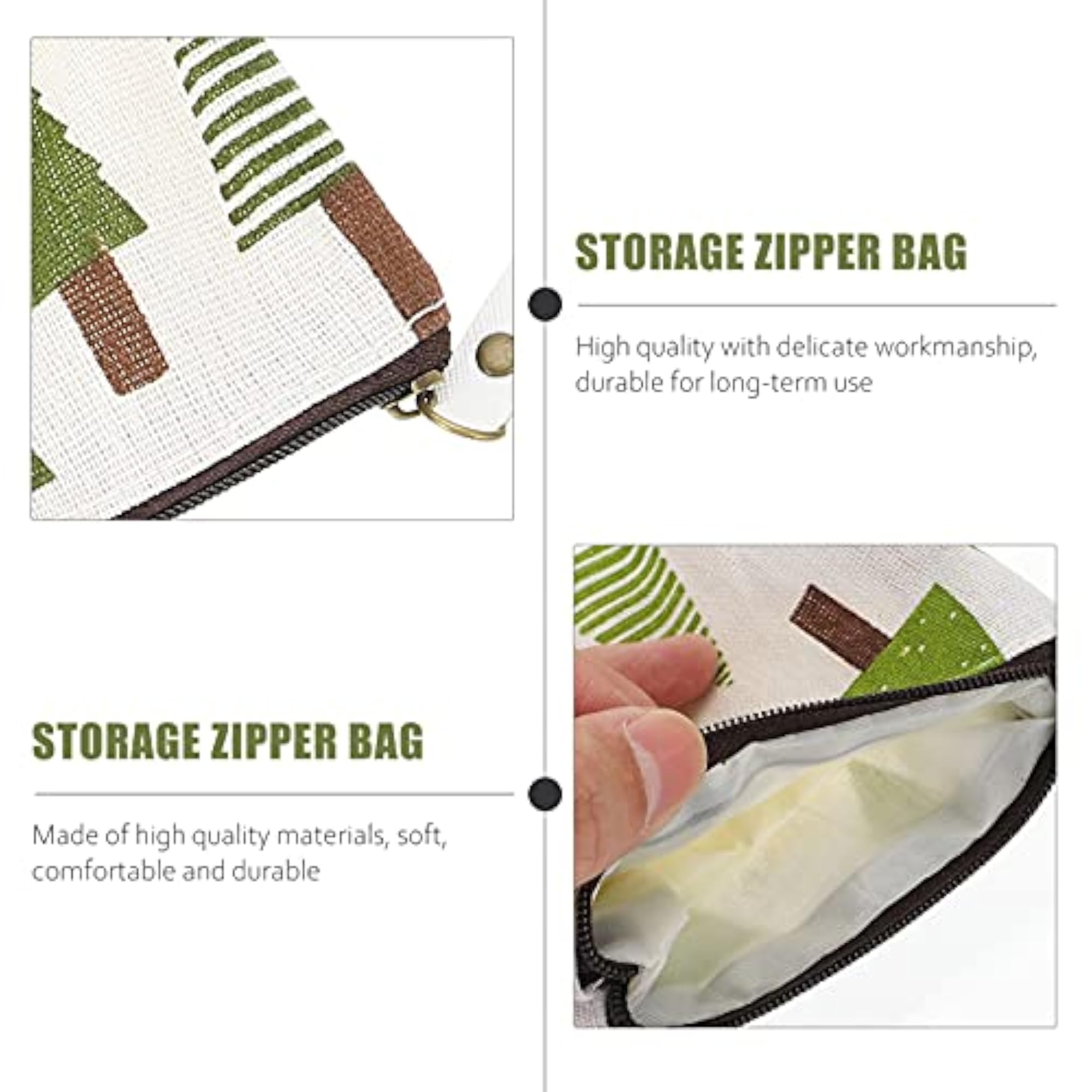 6pcs Forest Animal Style Canvas Zipper Pouch Set