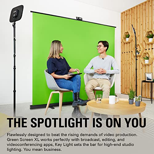 Image of Elgato Studio Set Bundle - Extra Wide Chroma Key Panel, Professional Studio Light for Streaming, Video Conferencing, on Instagram, YouTube, TikTok, Zoom, Teams, OBS, PC /Mac /iPhone /Android