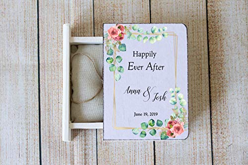 Personalized wedding box, White ring box, Happily Ever After ring box, Eucalyptus greenery Wedding Ring Box, Summer Ring Bearer Box, Floral Wedding Box, Custom Wedding Box, Keepsake Box Wedding Holder
