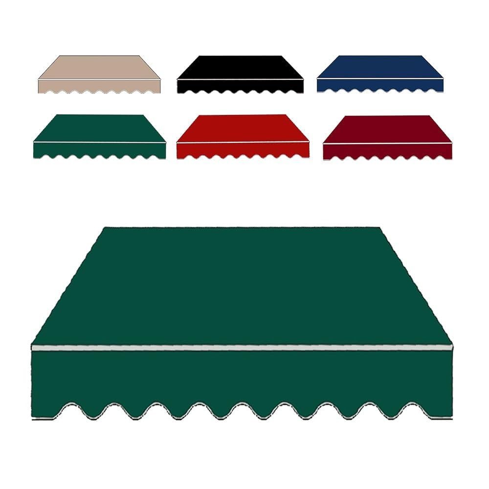 DECAKE Awning Fabric Replacement Retractable Sun Shade Cover 6.5ft 8ft 10ft 13ft 16ft 20ft Waterproof Sunshade Shelter (Fabric Only)(Size:13x10ft/400x300cm,Color:Green)