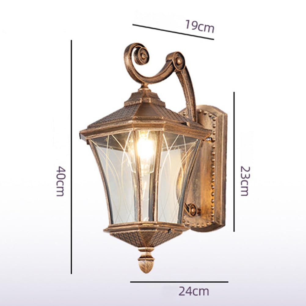 AoLa Wandleuchte Außen Vintage IP54 Wasserdicht Wandlampe Retro E27 Landhaus Design Aussenlampe Wand Outdoor aus Aluminium und Glas Lampenschirm Außenlampe für Hauseingang Terrassen Balkon,Bronze