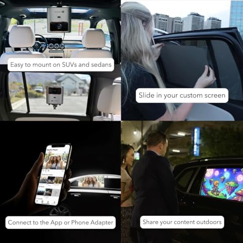 Image of Pranos Hologlass- Car Window Display System (Rear Side Window-with Wired Adapter)
