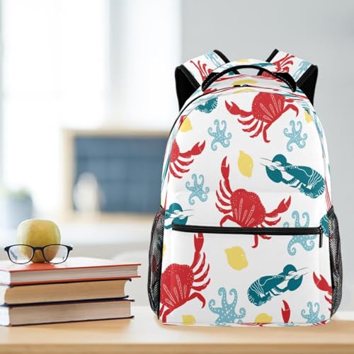 Sac à dos imprimé crabe et pieuvre multicolore 40cm - 5